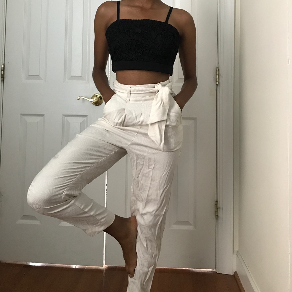 High waisted printed pants